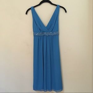 NEW BCX Blue Chiffon Beaded Dress